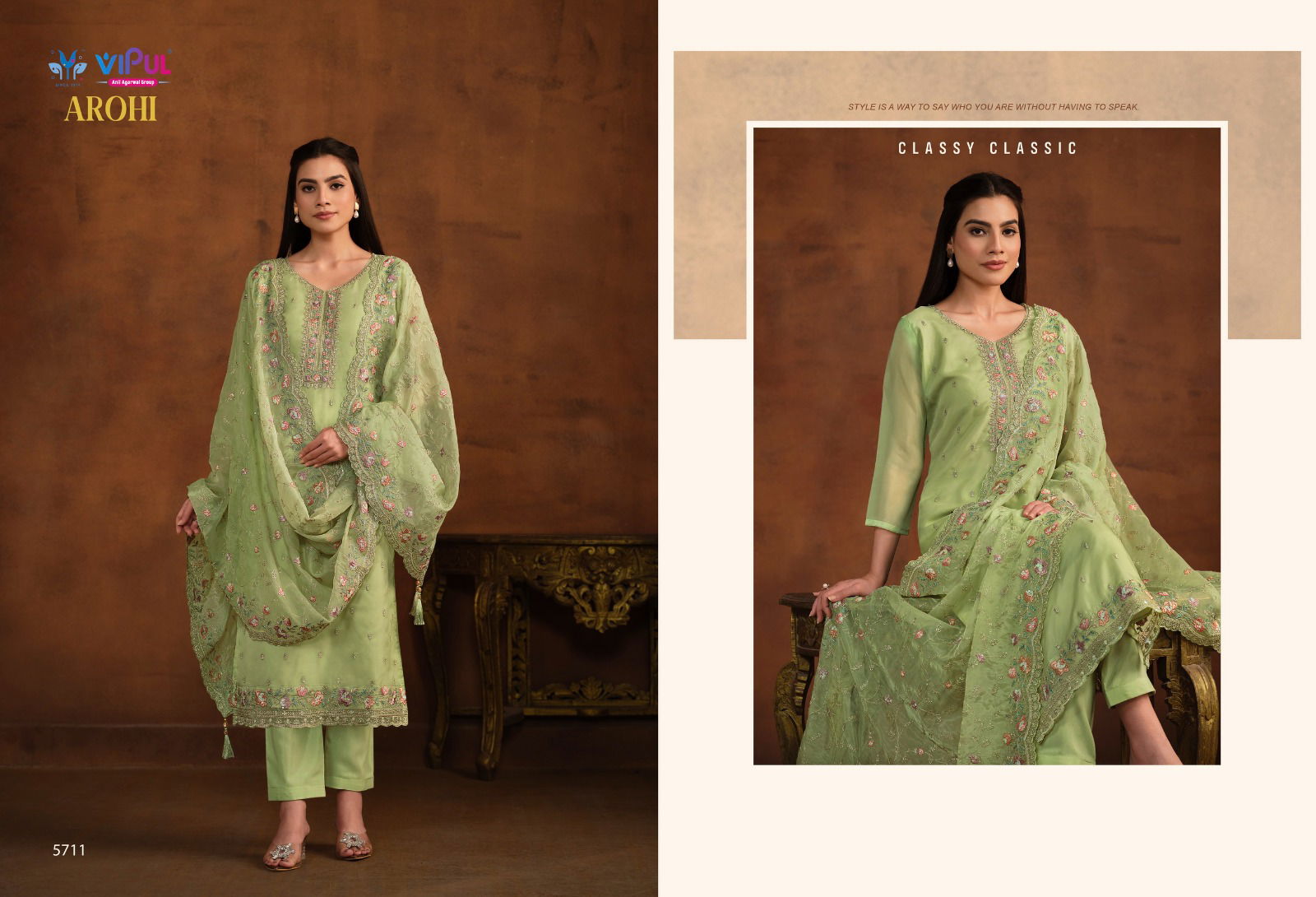 Arohi By Vipul Organza Embroidery Salwar Kameez Wholesale Price In Surat